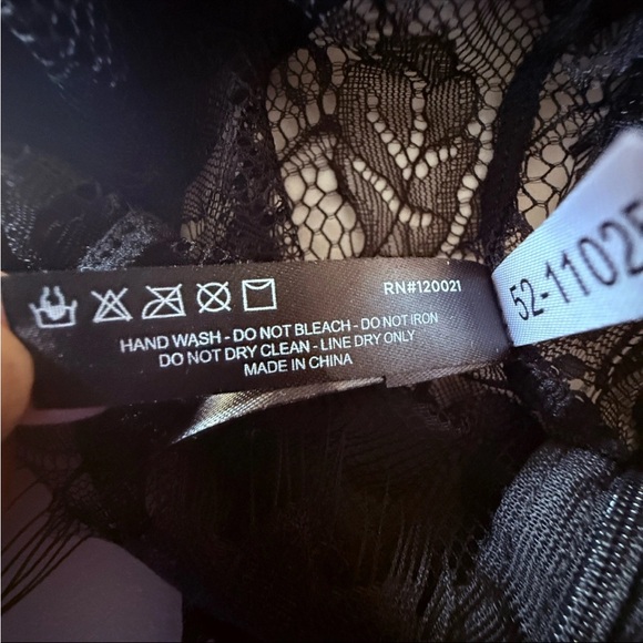 NWOT Oh La La Cheri Black Lace Teddy Bodysuit Satin Tie Womens L XL - Picture 7 of 7